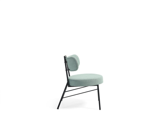 Elegant gray dining room chair with round padded seat