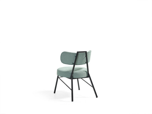 Elegant gray dining room chair with round padded seat