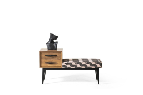 Seat Stool Upholstery Stool Stool Textile Brown Wood Style Luxury Designer new