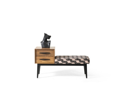 Seat Stool Upholstery Stool Stool Textile Brown Wood Style Luxury Designer new