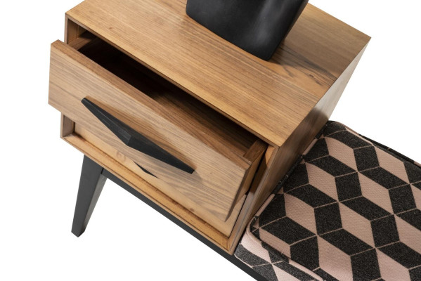 Seat Stool Upholstery Stool Stool Textile Brown Wood Style Luxury Designer new