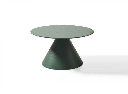Elegant round gray coffee table in a modern style for the living room