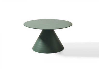 Elegant round gray coffee table in a modern style for the living room