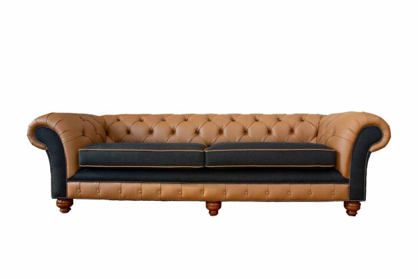 Stylish 4 Seater Living room Sofa Upholstery Couch Big Couches Chesterfield Leather Textile new