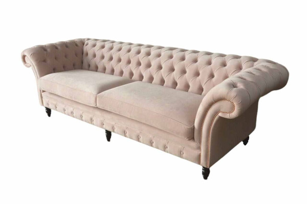Pink Four Seater Upholstery Sofa 4 Seat Furniture Big Sofas Couch 245cm new