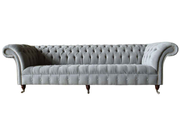 Chesterfield Design Sofa 4 Seater Couch Upholstery Luxury Textile Couches