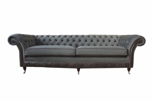 Design Couch Luxury Upholstered Sofas Sofa 4 Seater Chesterfield Luxury Gray