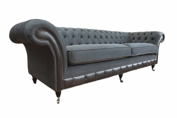 Design Couch Luxury Upholstered Sofas Sofa 4 Seater Chesterfield Luxury Gray