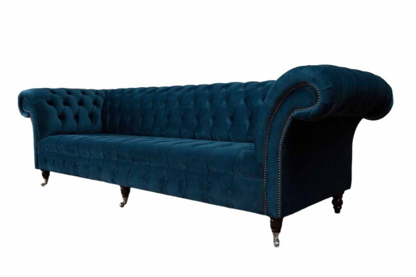 Design Sofa Chesterfield Upholstery Modern Textile Fabric 4 Seater Sleep