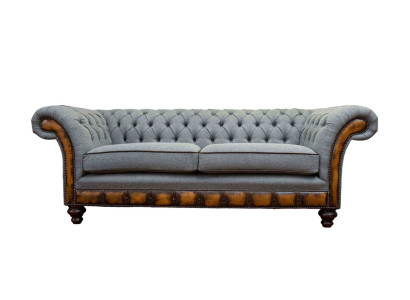 Luxury Three Seater Modern Couch Furniture Gray Sofas Fabric Textile Upholstery
