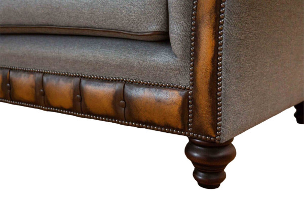Luxury Three Seater Modern Couch Furniture Gray Sofas Fabric Textile Upholstery