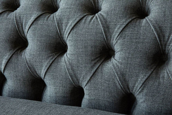 Design Chesterfield Fabric Couch Sofa 4 Seater Upholstery Gray Sofas new