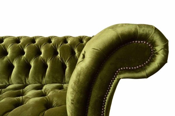 Design Chesterfield Sofa 3 Seater Green Couch Upholstery Sofas Living room