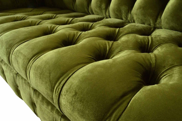 Design Chesterfield Sofa 3 Seater Green Couch Upholstery Sofas Living room