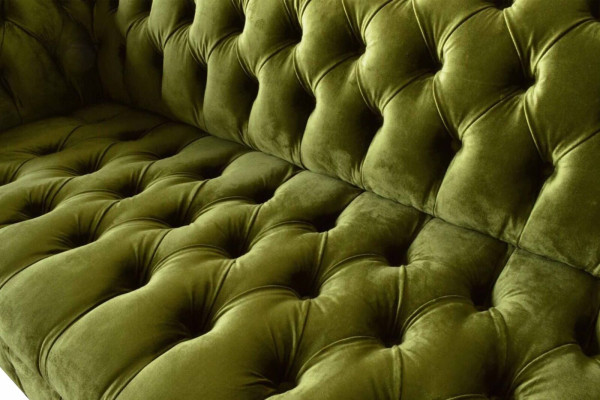 Design Chesterfield Sofa 3 Seater Green Couch Upholstery Sofas Living room