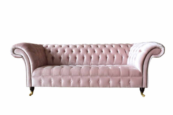 Chesterfield 3 Seater Sofa Fabric Sofa Pink Living room Upholstery Sofas new