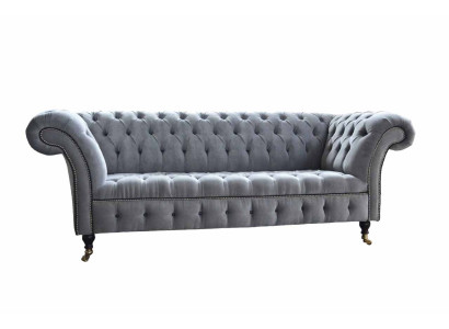 Chesterfield 3 Seater Couch Seat Textile Fabric Couches Sofas Sofa Upholstery
