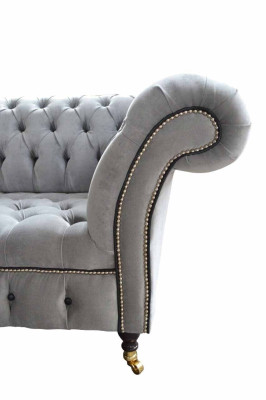 Chesterfield 3 Seater Couch Seat Textile Fabric Couches Sofas Sofa Upholstery