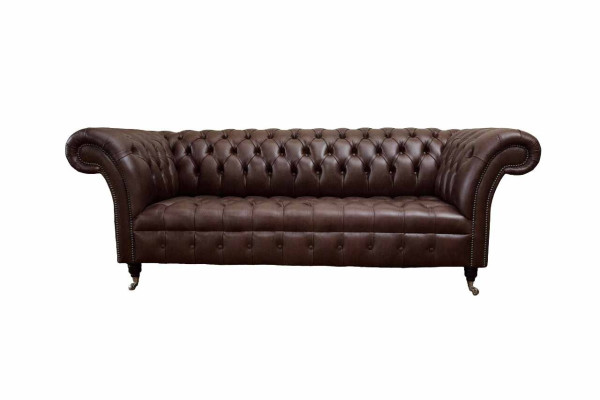 Sofa 3 Seater Chesterfield Leather Sofa Living room Designer Couches Upholstery