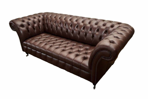 Sofa 3 Seater Chesterfield Leather Sofa Living room Designer Couches Upholstery