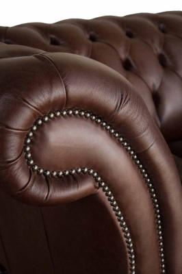 Sofa 3 Seater Chesterfield Leather Sofa Living room Designer Couches Upholstery