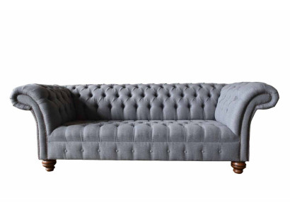 Chesterfield 3 Seater Couch Upholstery Seat Textile Fabric Couches Sofa new