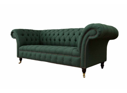 Three Seater Couch Textile Green Upholstery Furniture Chesterfield Sofas Couches