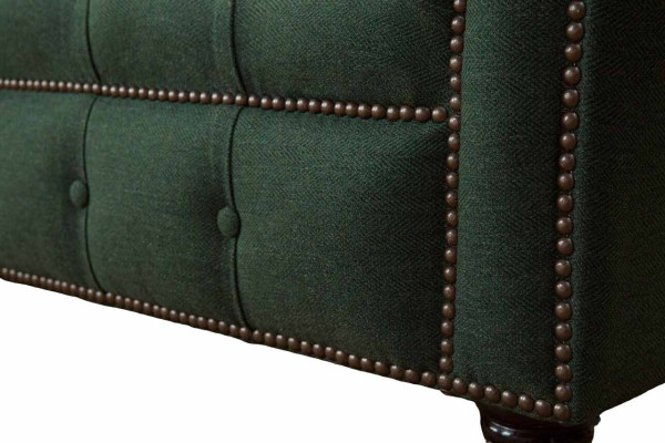 Three Seater Couch Textile Green Upholstery Furniture Chesterfield Sofas Couches