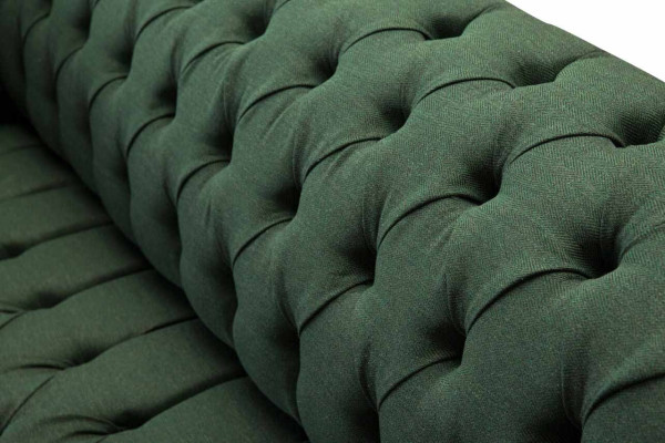 Three Seater Couch Textile Green Upholstery Furniture Chesterfield Sofas Couches