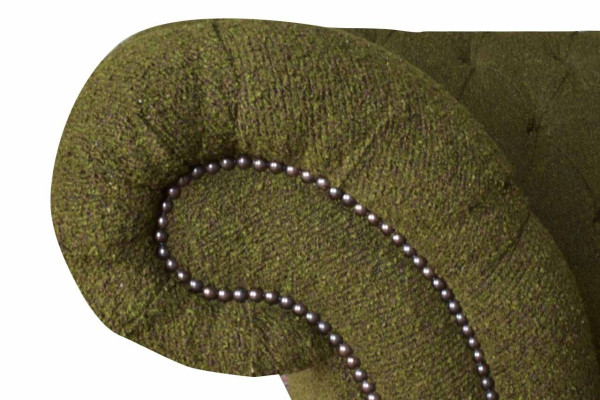 English Chesterfield Sofa Couch Office Furniture Three Seat Velvet 230cm Green