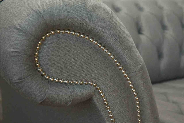 Sofa 3 Seater Couch Fabric Modern Luxury Gray Chesterfield Three Seater new