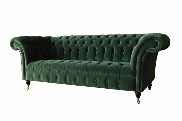 Design Sofa 3 Seater Couch Upholstery Chesterfield Living room Textile Couches