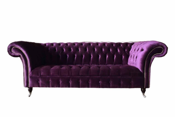 Chesterfield 3 Seater Design Sofa Upholstery Seat Fabric Luxury Couches new