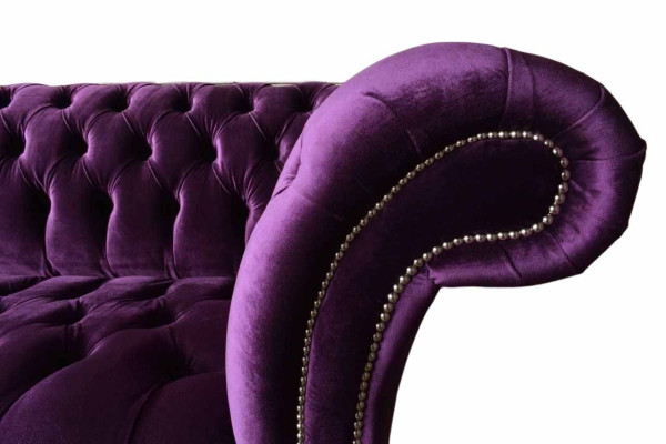Chesterfield 3 Seater Design Sofa Upholstery Seat Fabric Luxury Couches new