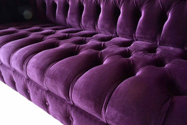 Chesterfield 3 Seater Design Sofa Upholstery Seat Fabric Luxury Couches new