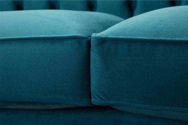 Chesterfield Three Seater Blue Fabric Living room Design Upholstery Sofa