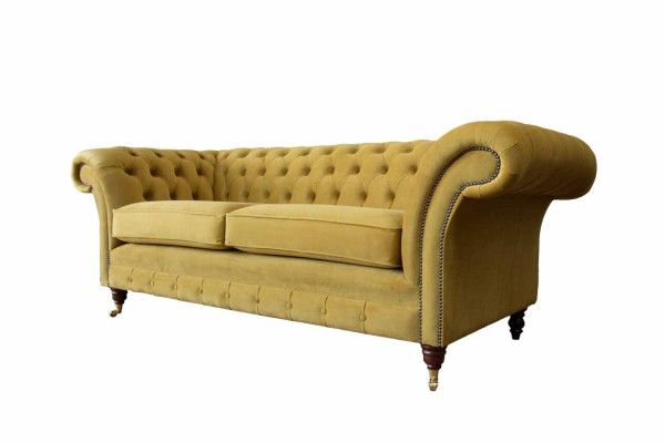 Chesterfield Three Seater Luxury Sofa 3 Seater Sofas Fabric Design Couch Textile