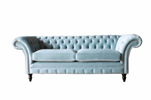 Chesterfield 3 Seater Upholstery Couch Sofa Textile Modern Style Fabric new