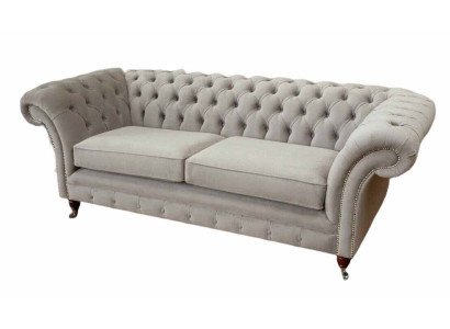 Chesterfield 3 Seat Relax Lounge Sofa Textile Upholstery Couch Fabric Couches