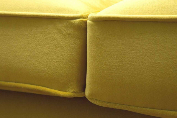 Textile 3 Seater Blue Fabric Design Couch Upholstery 230cm Sofa Chesterfield