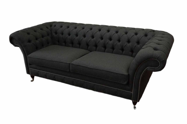 Living room Sofa Chesterfield Couch Three Seater Design Black Furniture new