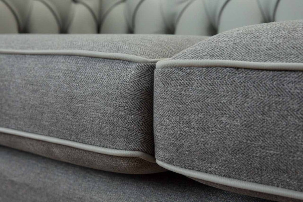Sofa 3 Seat Leather Furniture Sofas Fabric Gray Couch Upholstery Three Seater new