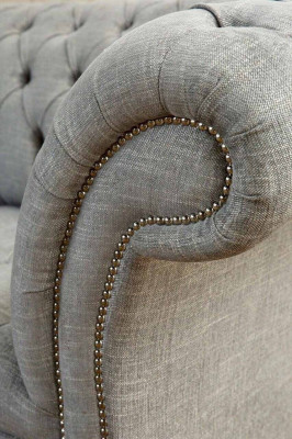 Chesterfield Two-seater Couch Upholstery Sofa Textile Couches Fabric Luxury
