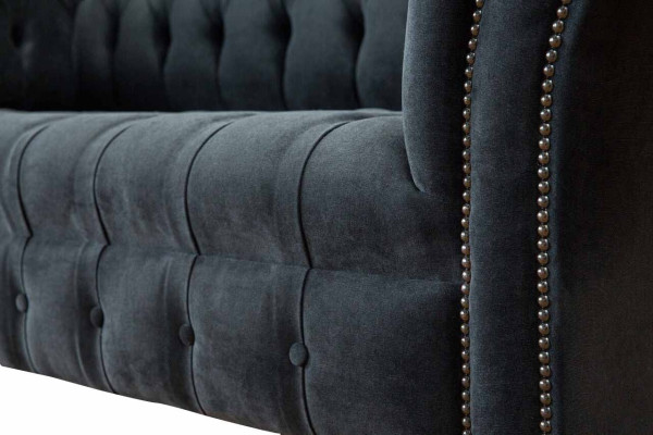 Sofa 2 Seater Couch Design Chesterfield Seat Luxury Textile Upholstery new