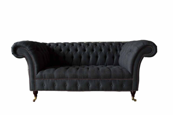 Design Chesterfield Fabric Couch Sofa 2 Seater Upholstery Textile Fabric new