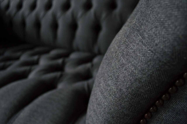 Design Chesterfield Fabric Couch Sofa 2 Seater Upholstery Textile Fabric new