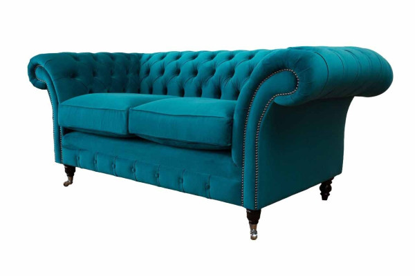 Chesterfield 2 Seater Couch Upholstery Seat Textile Fabric Couches Sofa new