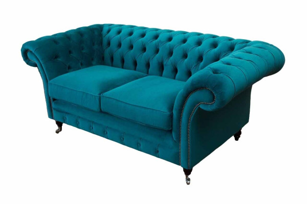 Chesterfield 2 Seater Couch Upholstery Seat Textile Fabric Couches Sofa new