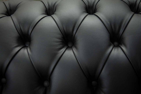 Sofa Luxury Textile Chesterfield Couch Sofas Upholstery 2 Seater Black Leather