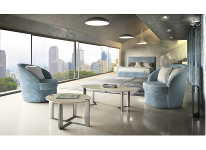 Design Sofa Armchair Couch Upholstery Luxury Textile Couches 1 Seater Blue Bedroom